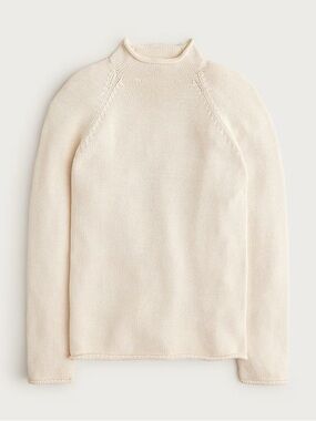 J. CREW 1988 Rollneck™ sweater in cotton in Mountain White Size S $98 BW186